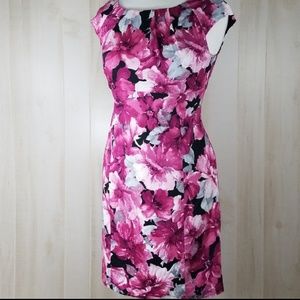 Jones New York Floral Cap Sleeve Sheath Dres